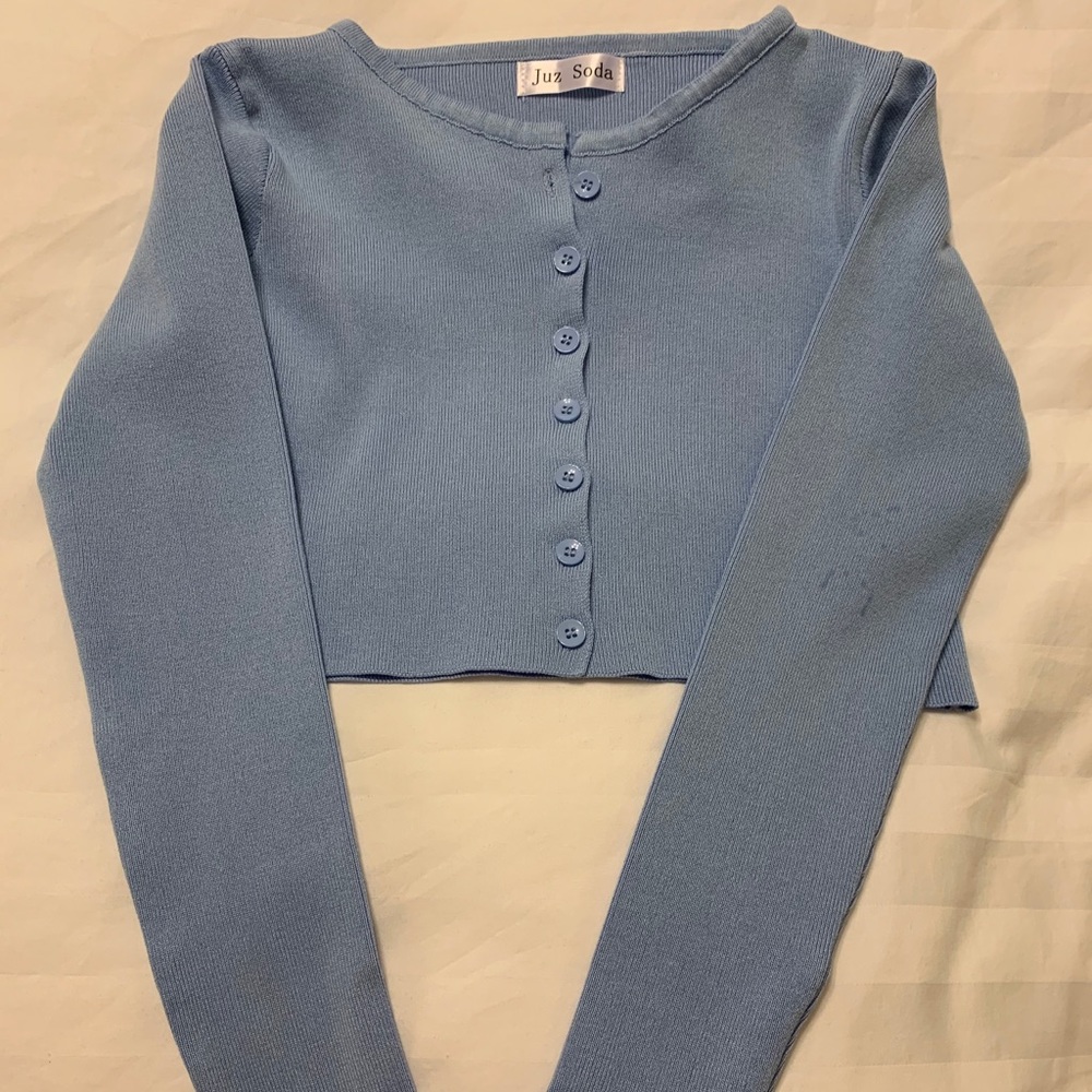 Cropped cardigan in blue